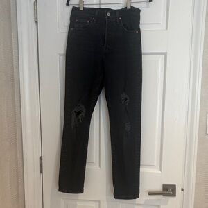 Levi’s 501 Skinny Black Distressed Jeans